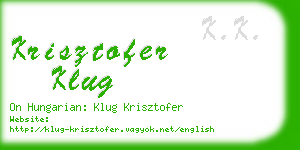 krisztofer klug business card